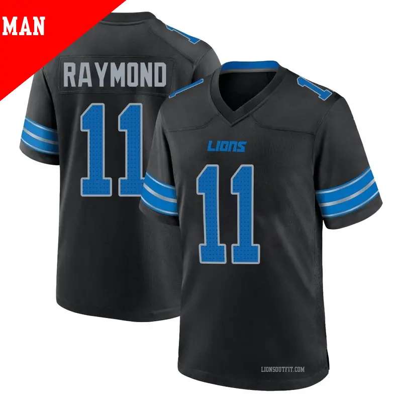 Men s 11 Kalif Raymond Detroit Lions Game Black Alternate 2nd Jersey